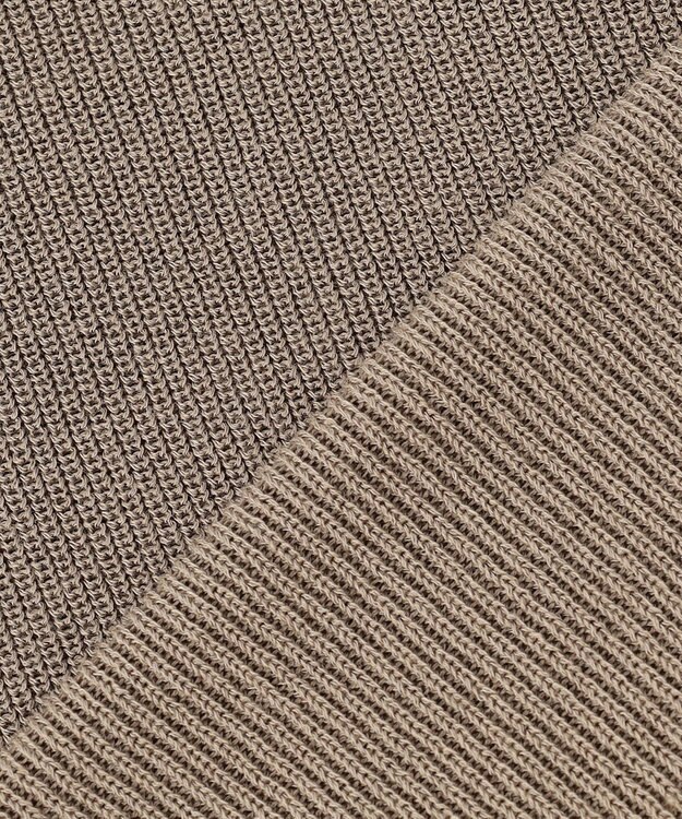 自由区 L 【カタログ掲載・洗える】ハイツイストコットンアセテート異素材コンビ トップス ダークサンドxサンド