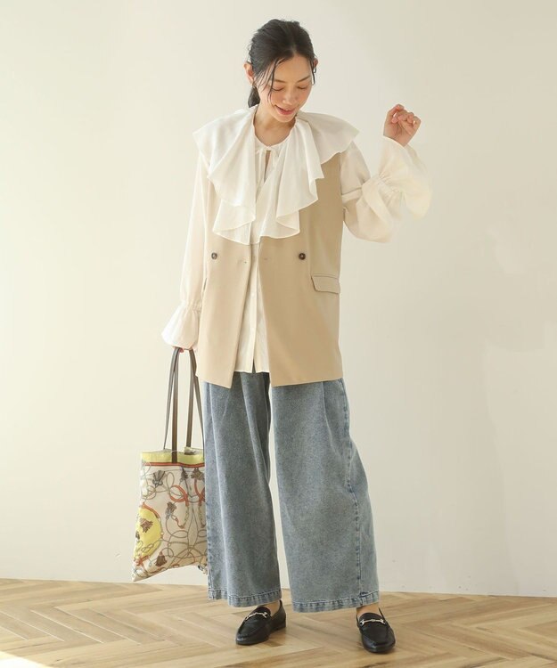 Green Parks Ｏ．洗えてストレッチ　Ｗボタンベスト Light Beige