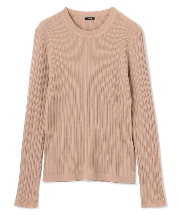 JOSEPH 【洗える】メリノリブ　ラウンドネックニット Warm Taupe