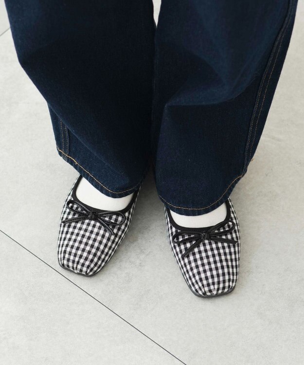 WEGO ベルト付きスクエアバレエシューズ 柄1