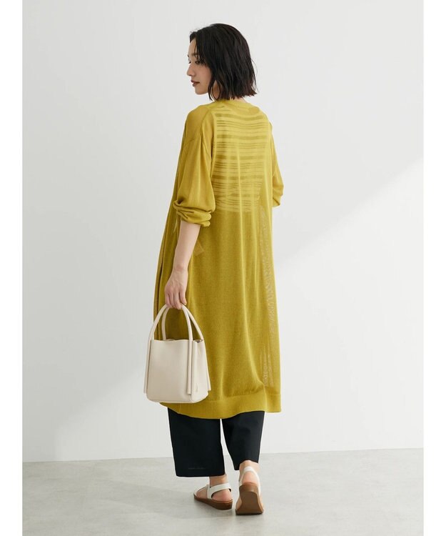Green Parks 接触冷感ロング丈カーデ Yellow