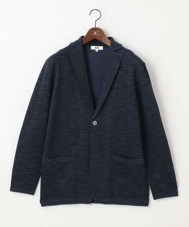 JOSEPH ABBOUD 【清涼感/軽い/洗える】 スラブギマニットジャケット ネイビー系