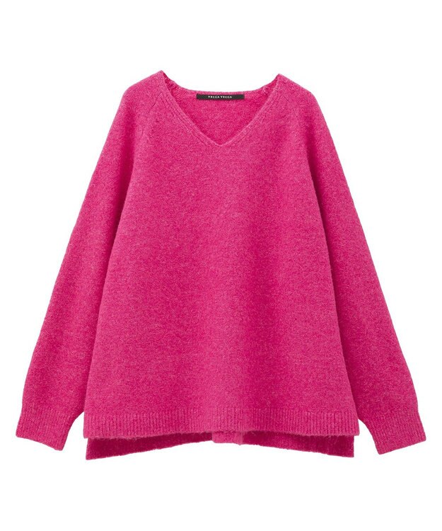 YECCA VECCA Vネックルーズニット Pink