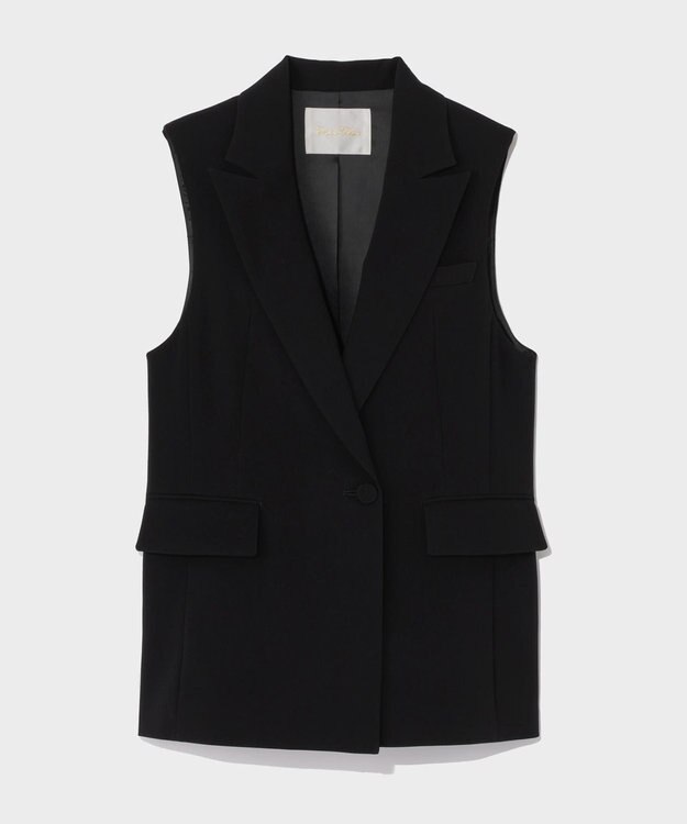 GRACE CONTINENTAL トリアセテーラードジレ ブラック