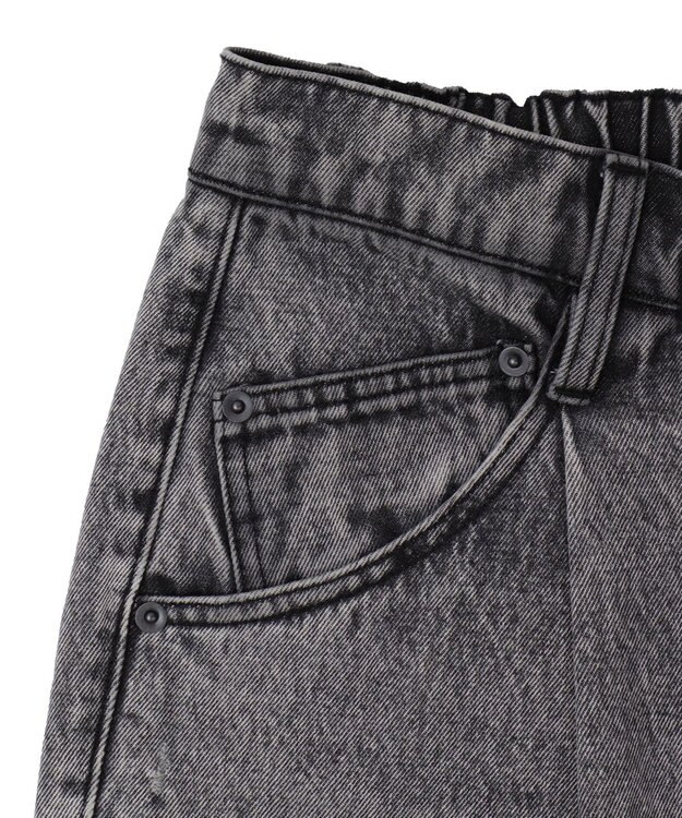 WEGO 【ユニセックス着用ITEM/SMLサイズ展開】ルーズテーパードデニムパンツ グレー