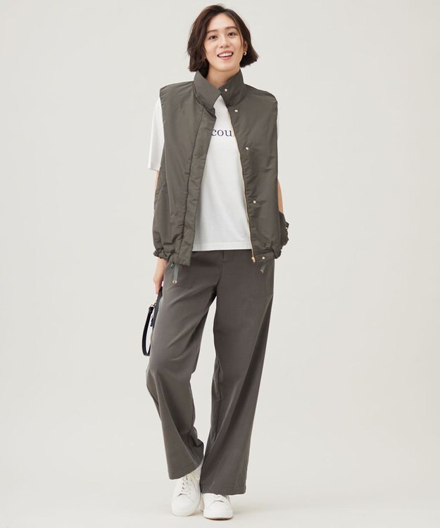 自由区 L 【洗える】パッファー ベスト カーキ