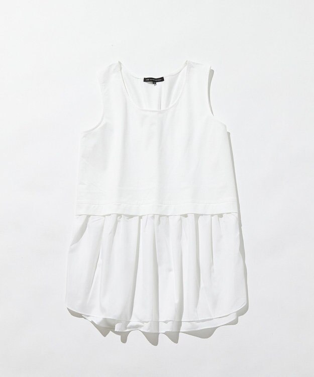 23区 L 【Lサイズ限定/好評につき新色追加】ナチュラルコットンベア タンクトップ ホワイト系