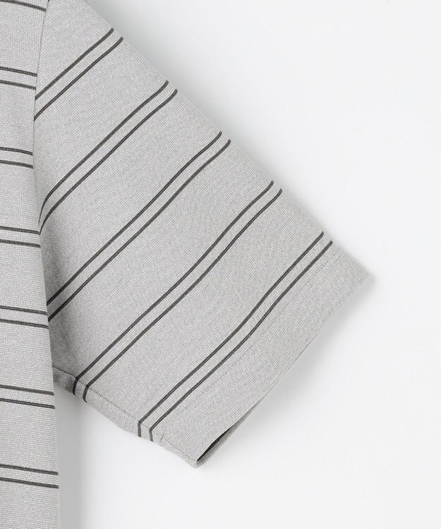 JOSEPH ABBOUD 【エコ素材和紙使用・日本素材を日本縫製 ・軽量・通気性】和紙フライスボーダーＴシャツ ライトグレー系2