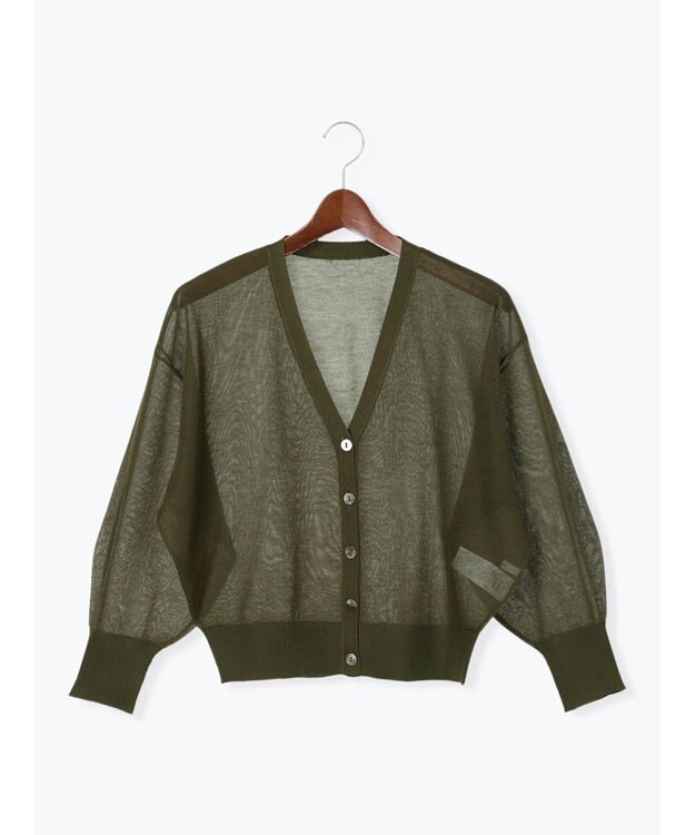Te chichi Levita14GVネックカーディガン カーキ