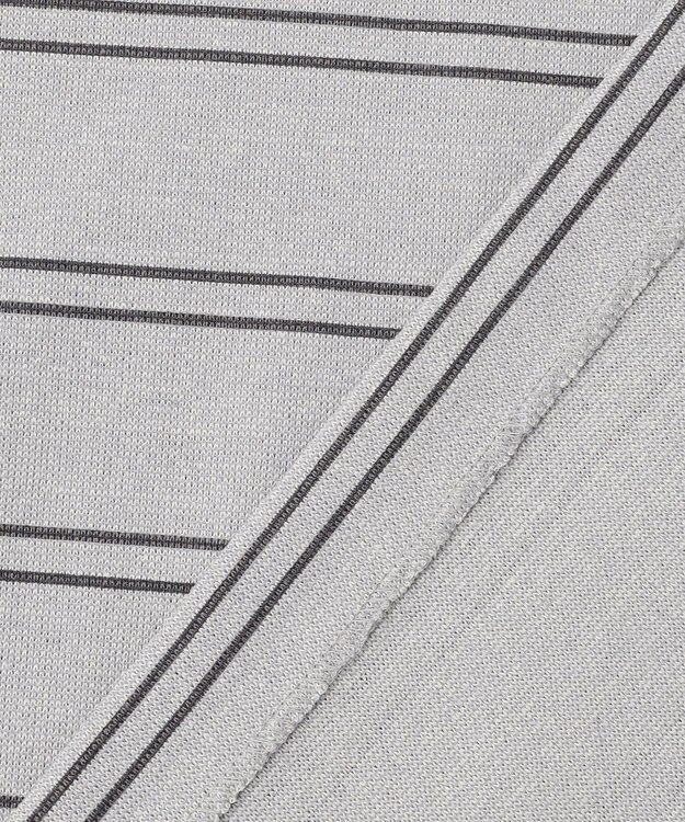 JOSEPH ABBOUD 【エコ素材和紙使用・日本素材を日本縫製 ・軽量・通気性】和紙フライスボーダーＴシャツ ライトグレー系2