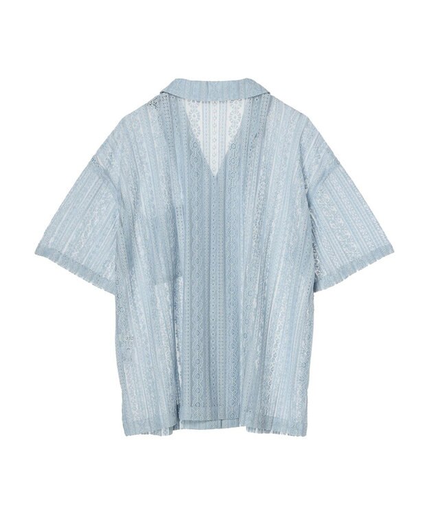 earth music&ecology フラワーレースシャツ Sax