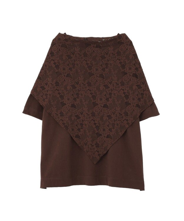 Green Parks ＳＥＴ２点フォトＴシャツ＋レーススカーフ Brown