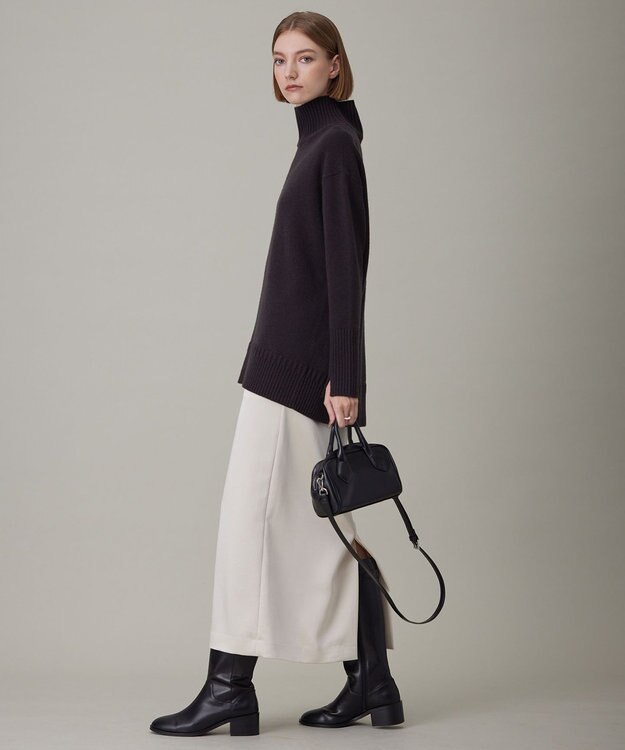 ICB 【洗える】 ヴィンテージサテン ナロースカート トープ系