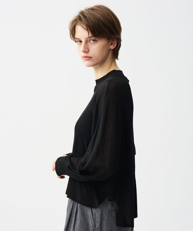 uncrave シアーハイツイストリブ ドルマントップス ブラック