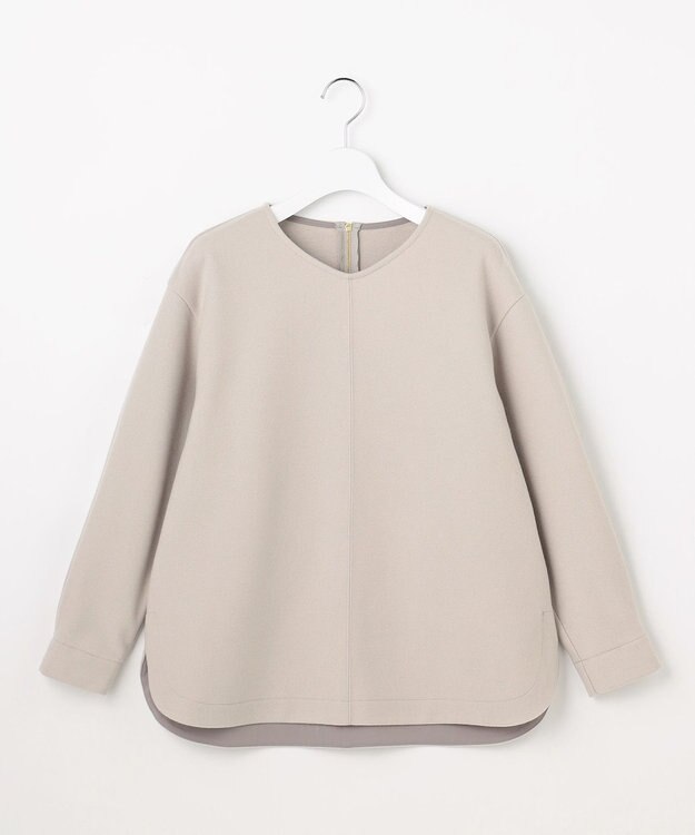 J.PRESS LADIES メルトンジャージー Vネック カットソー グレージュ系