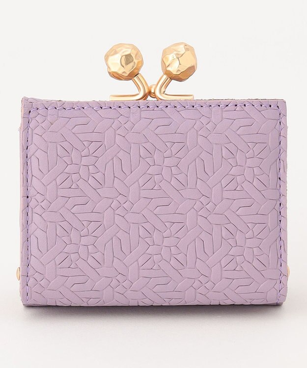 UNBILLION perche 抗菌レザー型押し外がまミニウォレット ラベンダー