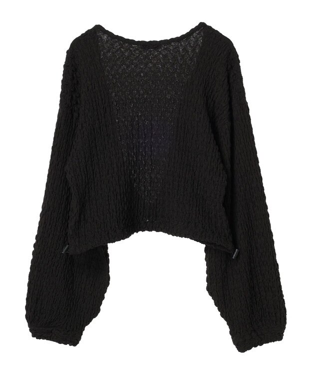 earth music&ecology ぽこぽこドロストカーディガン Black