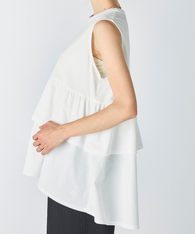 OP／FILA 【Ocean Pacific】らくティブ｜ティアードフリルデザインタンクトップ ホワイト