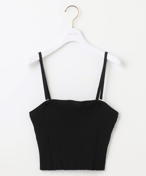ANY SIS 【洗える】ニットリブ ビスチェ ブラック