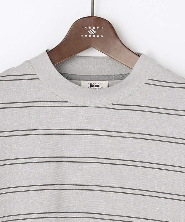 JOSEPH ABBOUD 【エコ素材和紙使用・日本素材を日本縫製 ・軽量・通気性】和紙フライスボーダーＴシャツ ライトグレー系2