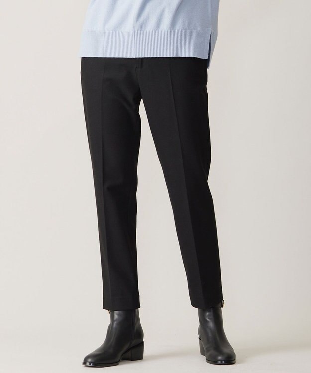 J.PRESS LADIES S 【洗える】チェルビック テーパード パンツ ブラック系