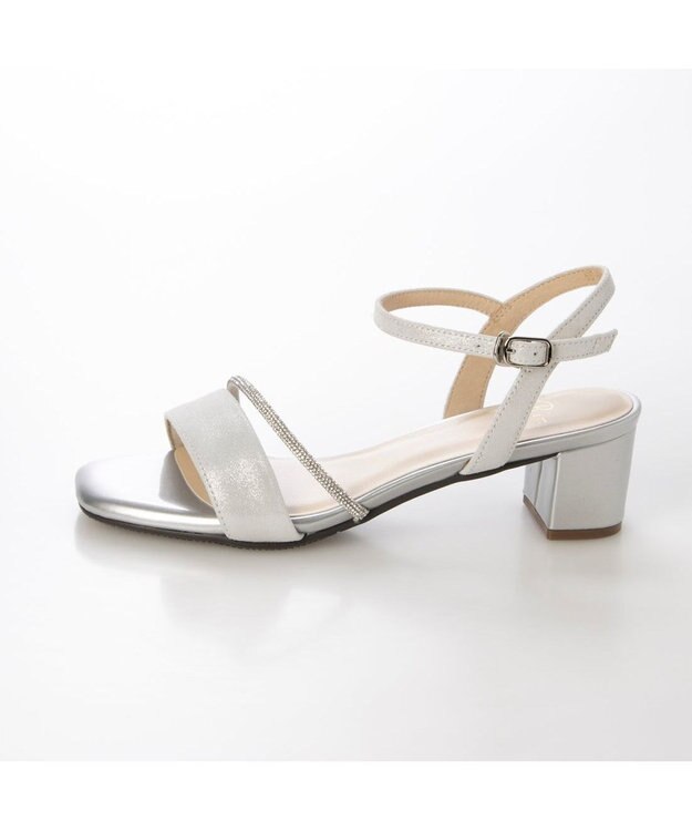 Riz raffinee <Riz raffinee>ラインストーン付きストラップサンダル シルバー