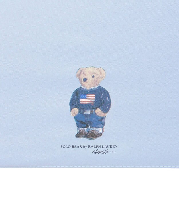 MOONBAT 【WEB限定/遮光率100%/遮熱/UV】POLO RALPH LAUREN（ポロ ラルフローレン）晴雨兼用日傘 ポロベア 無地 折りたたみ傘 自動開閉 サックスブルー