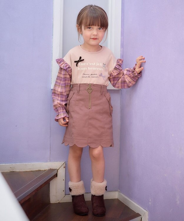 ANY KIDS リボン ポケット スカート ローズ