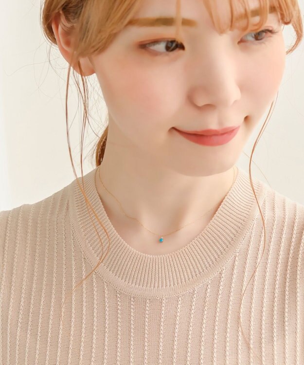 Phoebe 【K10】ジュエルラックネックレス　ターコイズ/12月誕生石/天然石/全長:40cm ゴールド