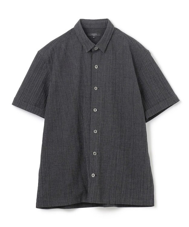 JOSEPH HOMME 新素材【通気性/洗える/ストレッチ】トリコワッシャーストレッチ　レギュラーカラー半袖シャツ グレー系