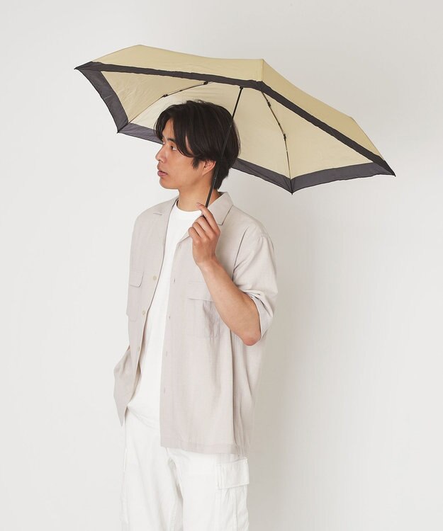 MOONBAT Magical tech(マジカルテック) 超軽量 折りたたみ傘 72g 55cm 大きめ ヘムボーダー UV ベージュ