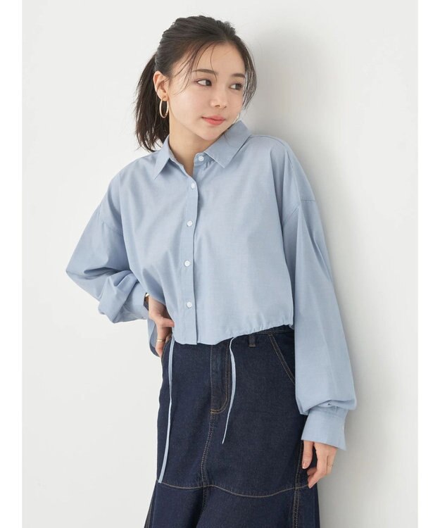 earth music&ecology ドロストヘムショートシャツ Sax