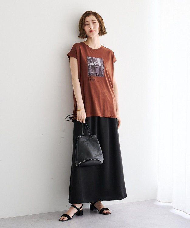 YECCA VECCA フォトプリントノースリーブTee Brown