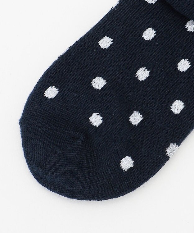 ANY KIDS ハイソックス（ドットリボン） ネイビードット