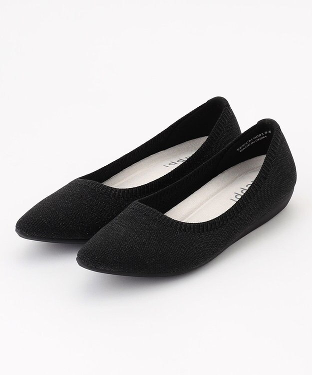 steppi 【洗える/撥水】グリッター ポインテッド パンプス ブラック ラメ