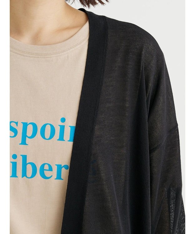 Green Parks 接触冷感ゆったりカーデ Black