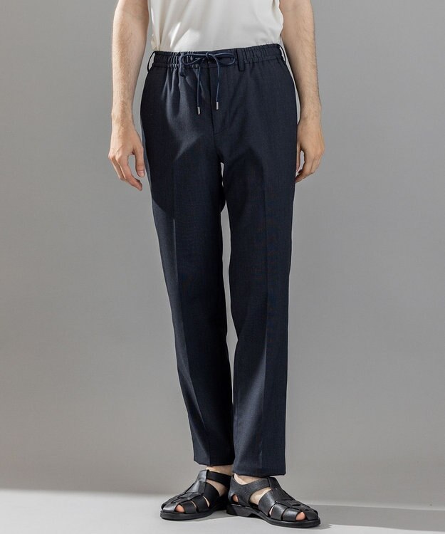 JOSEPH HOMME 【ストレッチ/ウエストゴム仕様】キャリーマンストレッチ ドロスト付ストレートパンツ / HOVE ネイビー系