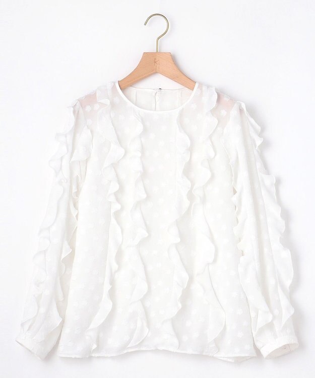 組曲 L フラワーポイントシフォン ブラウス アイボリー系