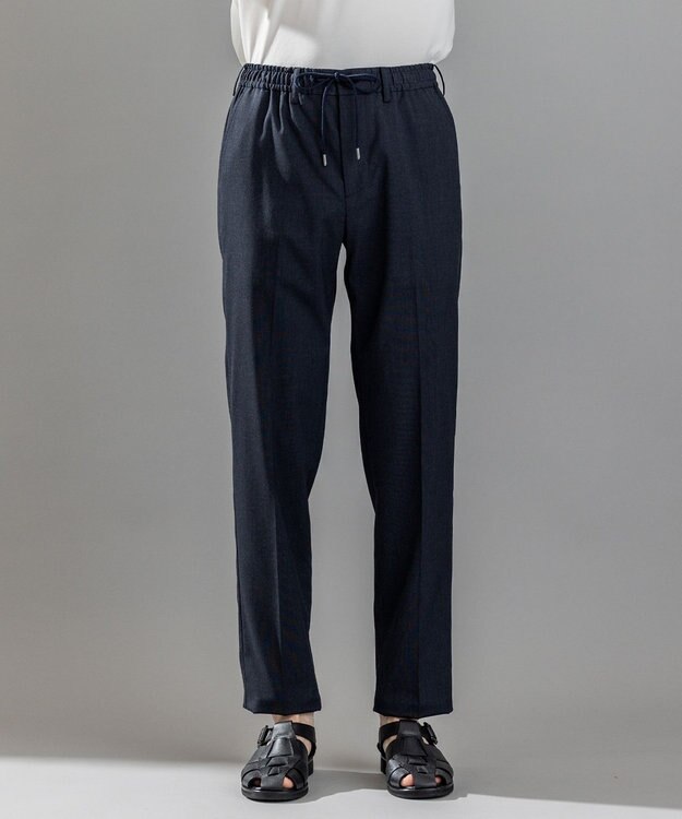 JOSEPH HOMME 【ストレッチ/ウエストゴム仕様】キャリーマンストレッチ ドロスト付ストレートパンツ / HOVE ネイビー系