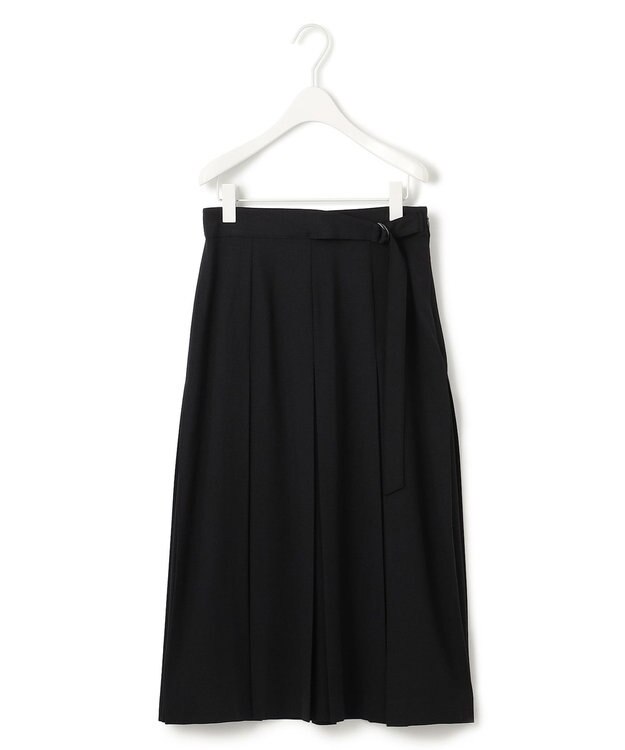 ICB 【洗える】ウール2WAYストレッチ スカート ブラック系