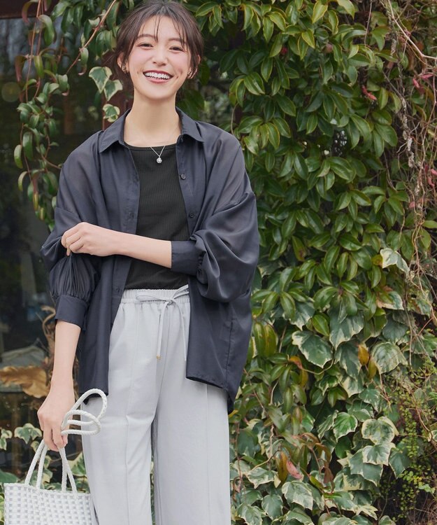 Tiaclasse シアーシャツ＋タンクトップセット（2点セット） ネイビー