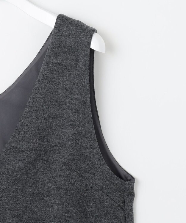 J.PRESS LADIES L 【洗える】ウールスムース ジャンパースカート グレー系