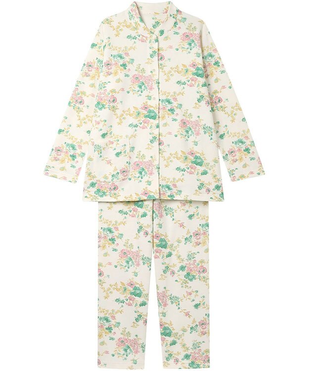 Wing パジャマ 綿100%(本体肌側) あったか 冬 長袖 長ズボン レディース EP6019 ウイング／ワコール クリーム