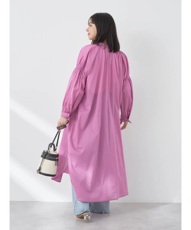 earth music&ecology コットンボイルギャザーワンピース Purple