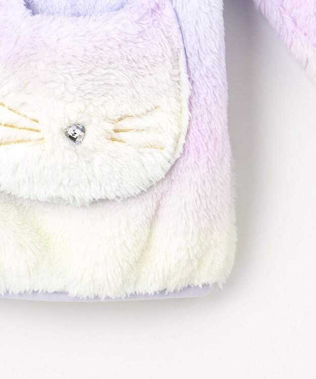 ANY KIDS ネコポケットボアブルゾン レインボー×ミント