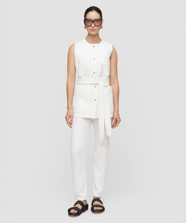 JOSEPH デニムストレッチ　ノースリーブジャケット White