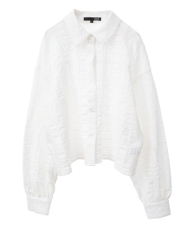 Green Parks ・ＳＵＧＡＲ　ＳＰＯＯＮ　カットレースショートシャツ Off White