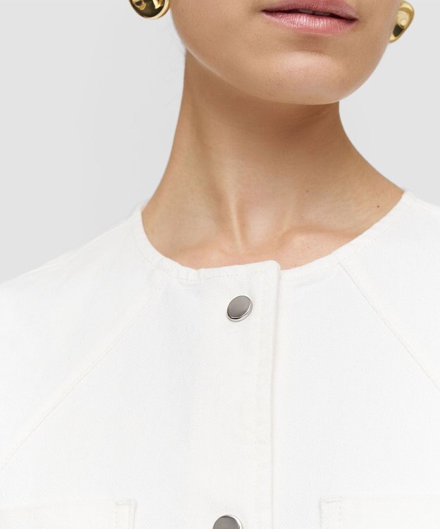 JOSEPH デニムストレッチ　ノースリーブジャケット White