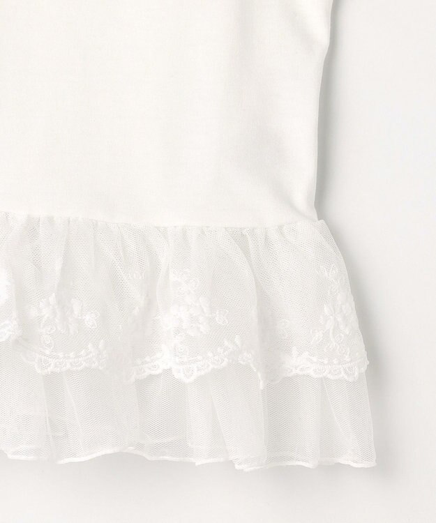 ANY KIDS 【洗濯機可能/吸汗速乾】裾レース ドライタッチ キャミソール オフホワイト