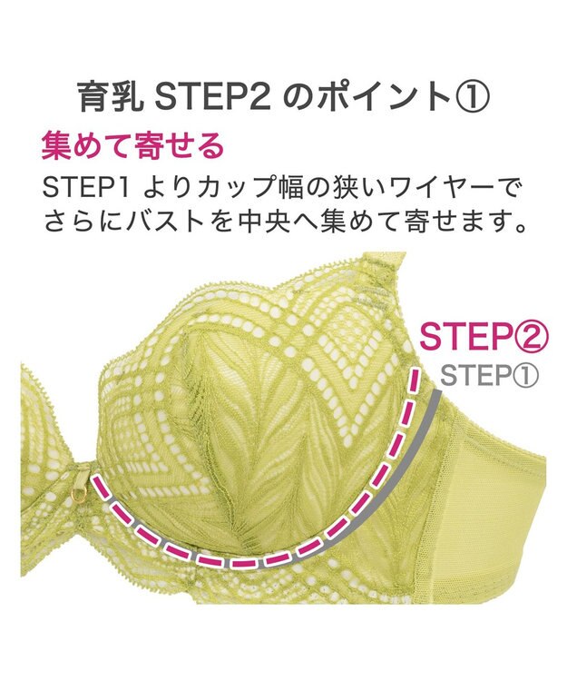 BRADELIS New York 【BRADELIS New York / 育乳補整ブラ・STEP2 寄せる】ナオミステップ2ブラ24S2 ライム